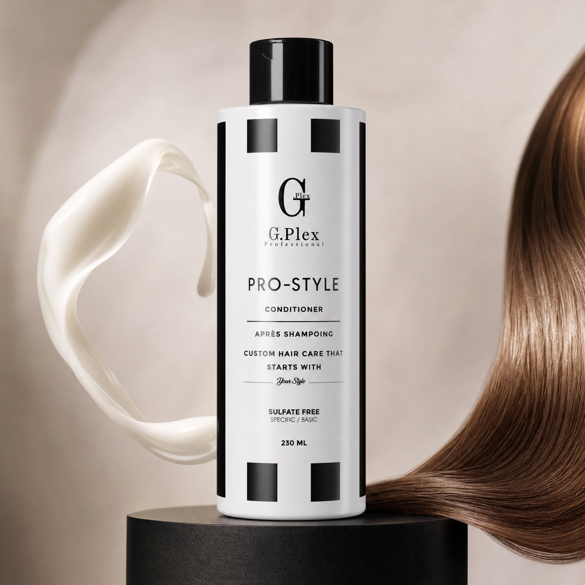 Après-shampooing Pro-Style G.PLEX, soin capillaire personnalisable au parfum de verveine.